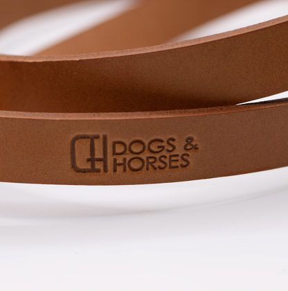 Padded Leather Dog Lead Tan and Racing Green