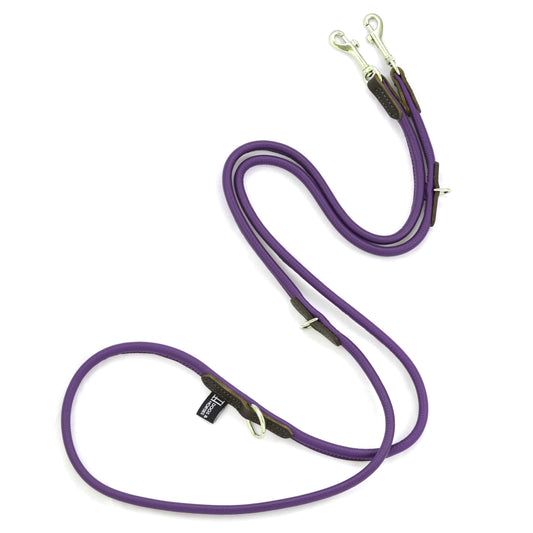 OUTLET: D&H Rolled Soft Leather Adjustable Training Lead Purple