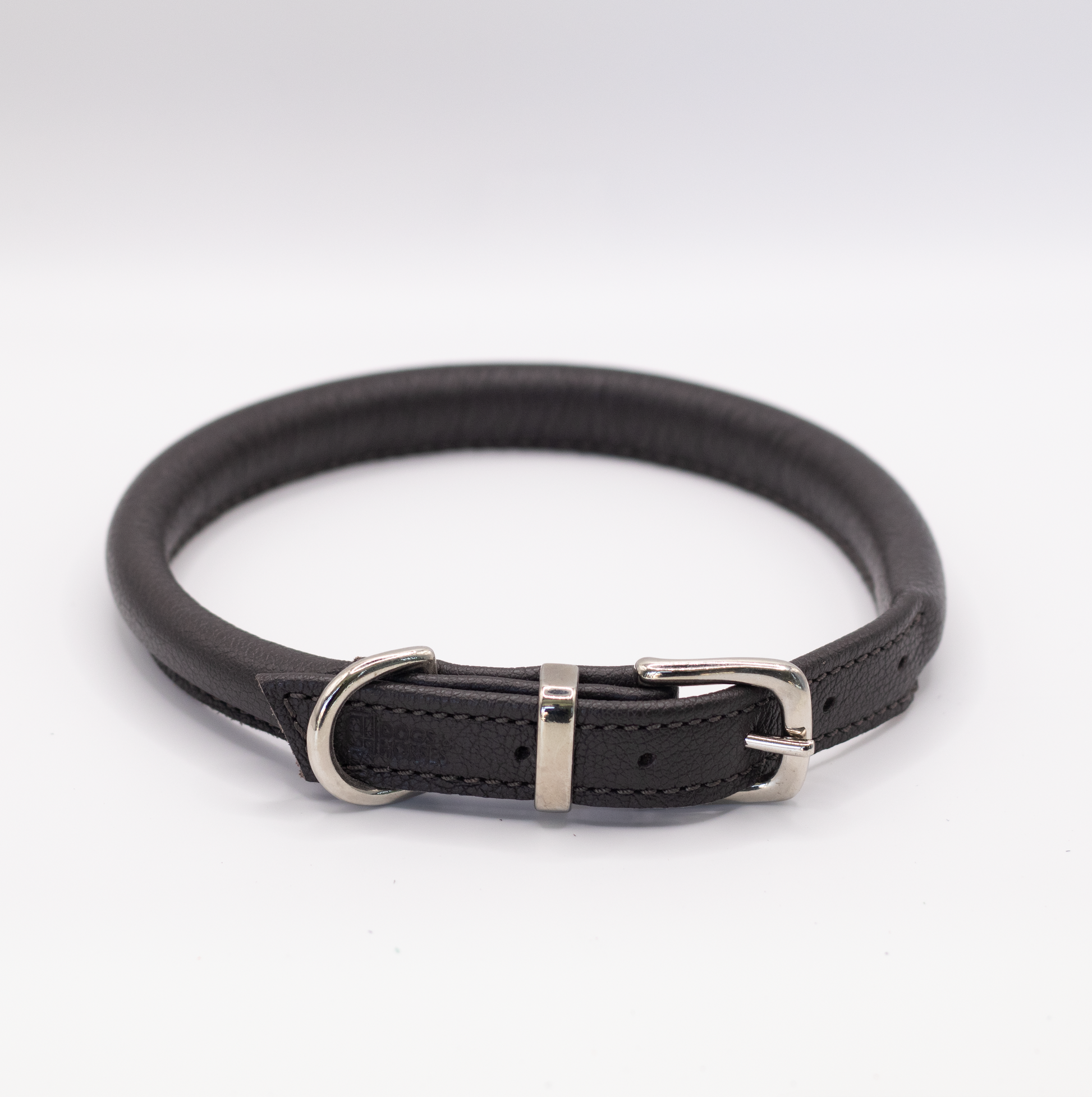 Black leather dog shop collar