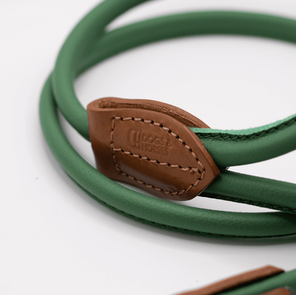Rolled Soft Leather Dog Lead Clover