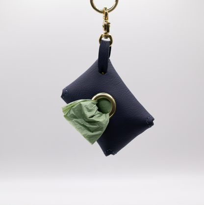 D&H PooSh - Soft Leather Poo Bag Dispenser Navy