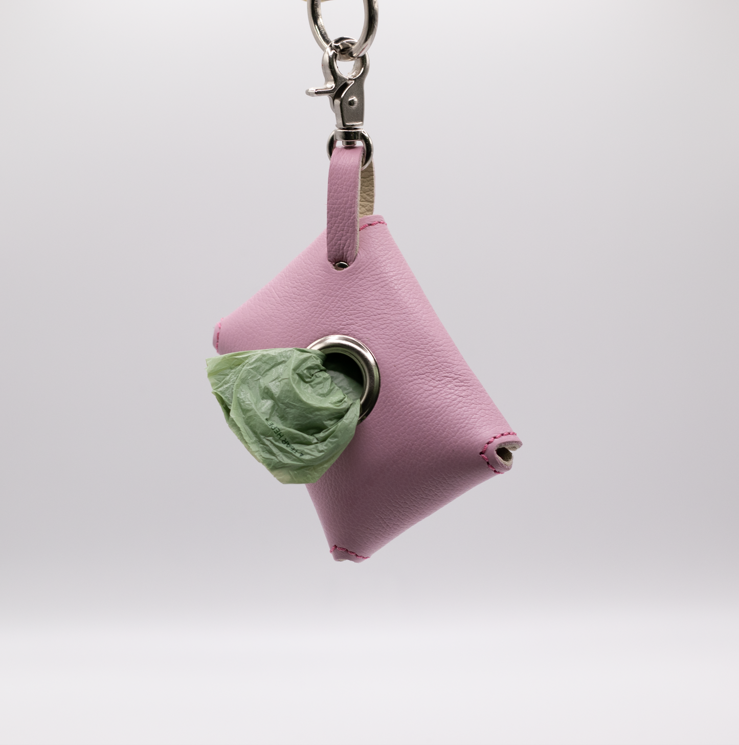 D&H PooSh - Soft Leather Poo Bag Dispenser Pink