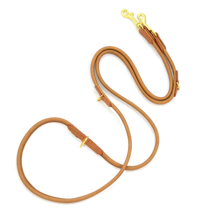 D&H Rolled Soft Leather Adjustable Training Lead